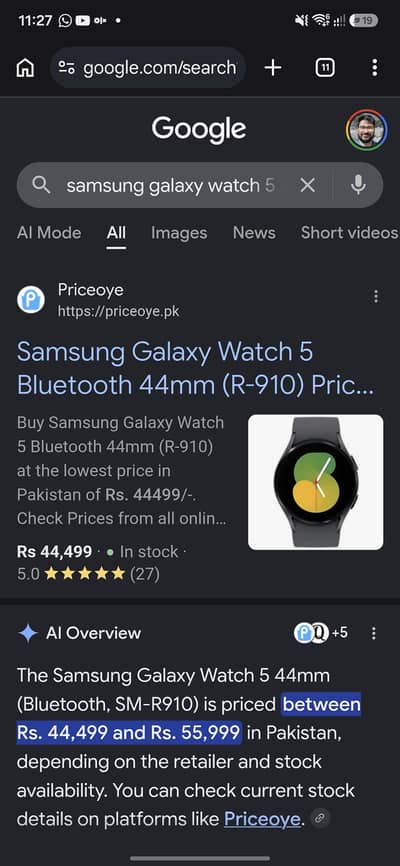 Samsung Galaxy Watch5, 44mm, Graphite - Bluetooth, WiFi, GPS