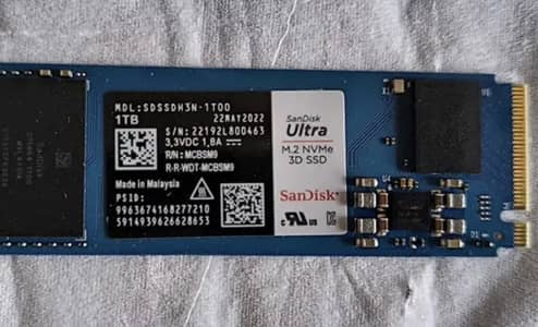 SanDisk Ultra NVMe 1TB M. 2 SSD | 99% Health | 100% performance