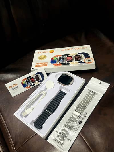 S9 ultra smart watch 49mm - 2 straps + charger + Box + Brand New
