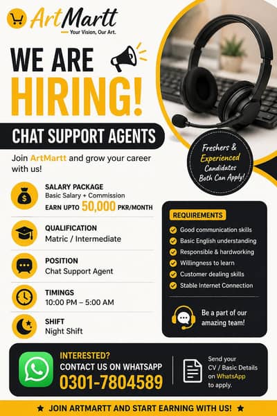 Chat Support Agent – Night Shift | ArtMartt
