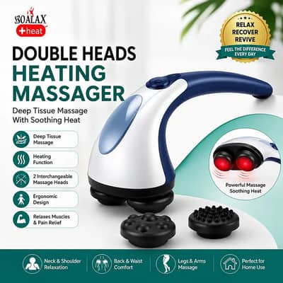 Solax Double Heads Heating Massager | Electric Deep Tissue Neck, Shoul