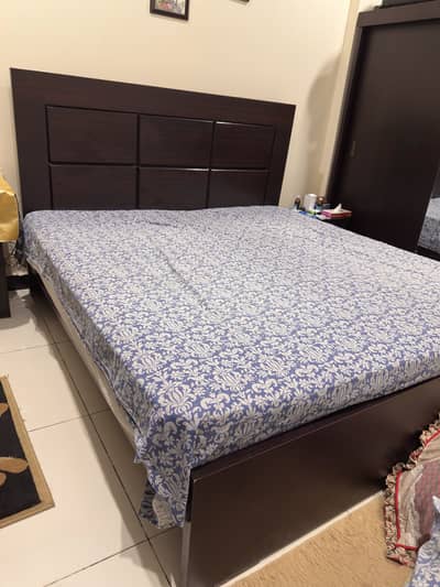 King sized bed with mattress
