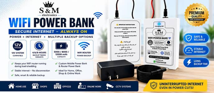 wifi router power bank 12v ( available in wholesale) 5 hour backup