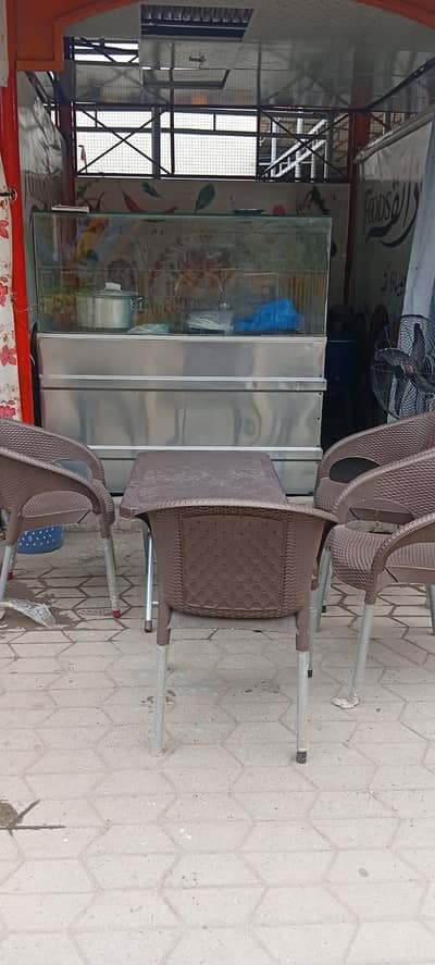 Stainless Steel Food Counter with Glass Display