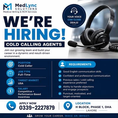 Cold calling agents required for medical billing