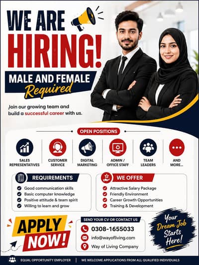 Male And Female Required