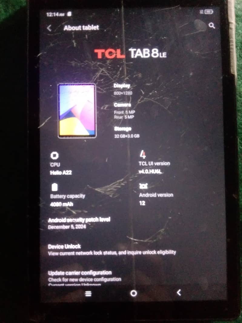 TCL Tablet 3Ram 32 Storage Android 12 version 3