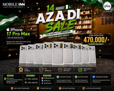 Iphone 17 Pro Max 256GB 2 Year Warranty PTA Approved NON Active Silve