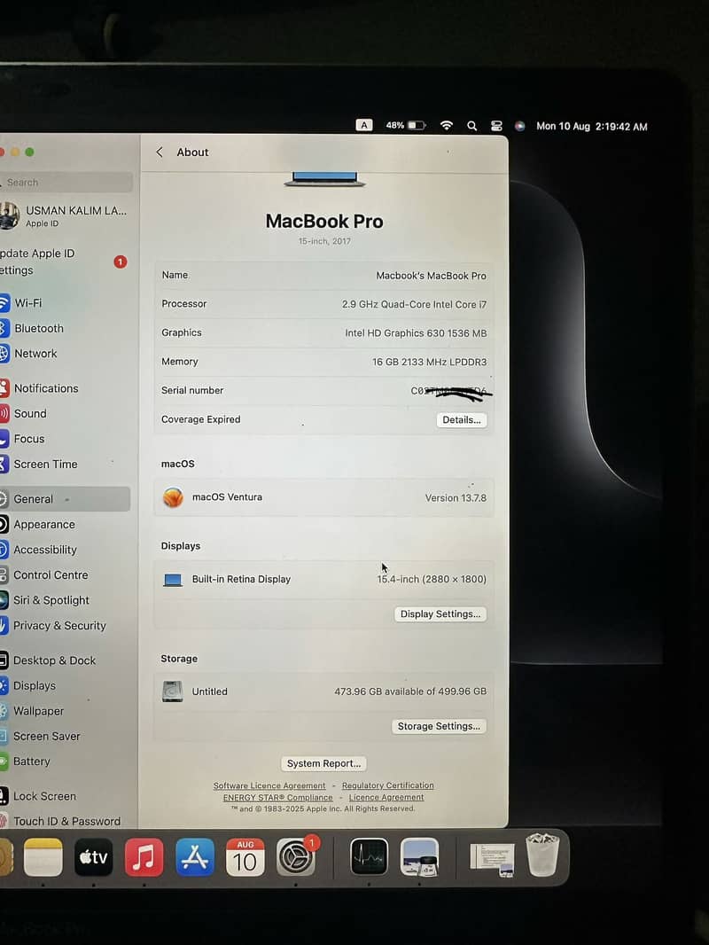 MACBOOK PRO 2017 7