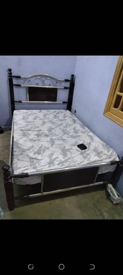 iron single bed with mattress