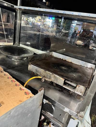 food stall counter with Hot plate