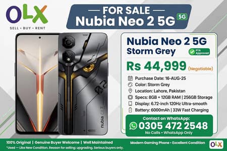 Nubia Neo 2 5G - Storm Grey - For Sale - Lahore