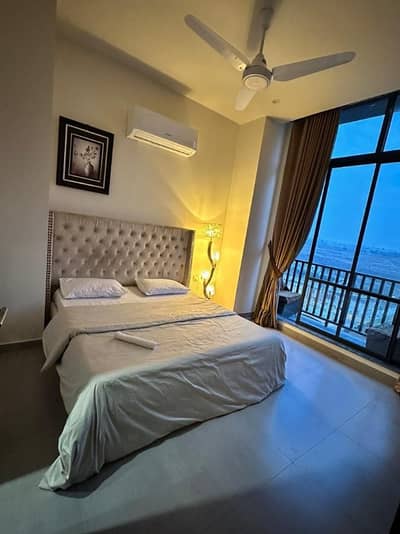 Daily basis & Weekly basis, Two Bedroom fully furnished luxury apartments available for rent. Location:- Gulberg greens Islamabad Sky Park One