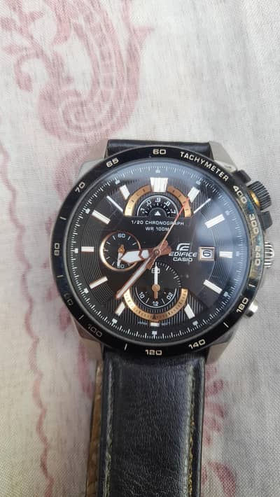 ​Original Casio Edifice Chronograph Leather Strap Men's Watch