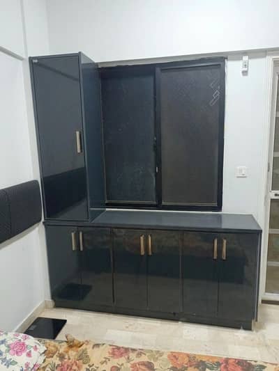 sideboard with tower shelf
