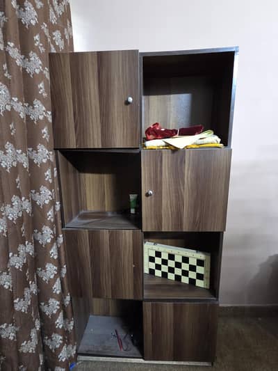 Modern Asymmetrical Wooden Bookshelf / Multi-Purpose Storage Cabinet