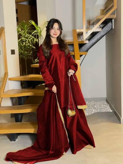 3 Piece Silk Suit | Eid & Wedding Wear | Cash on Delivery