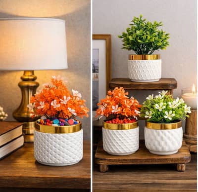 Artificial Flower Plants with Pot – Home & Office Decor