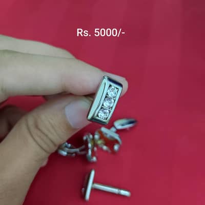 2 pairs silver cufflinks studs available