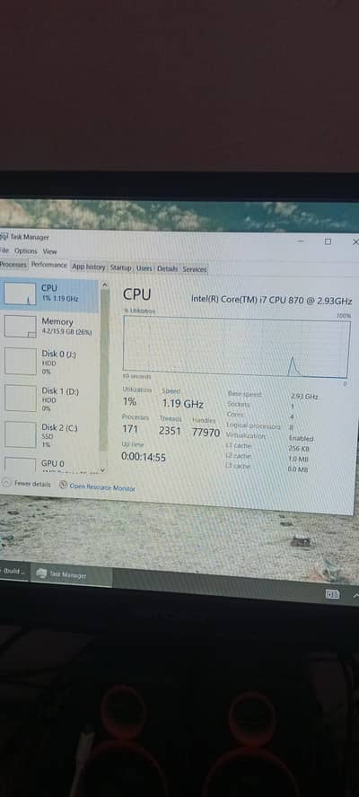 Intel i7 870 processor pc with 1gb graphic card 19 inch led