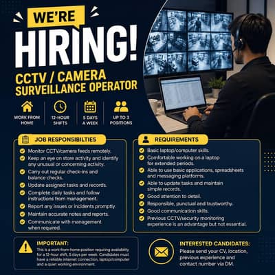 CCTV/CAMERA SURVEILLANCE OPERATOR
