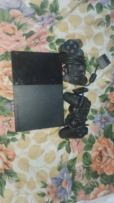Sony PS2 Slim with 2 Controllers - Used - Faisalabad