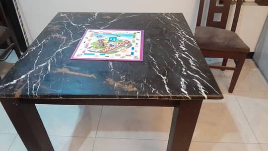4 seater dining table with marble top