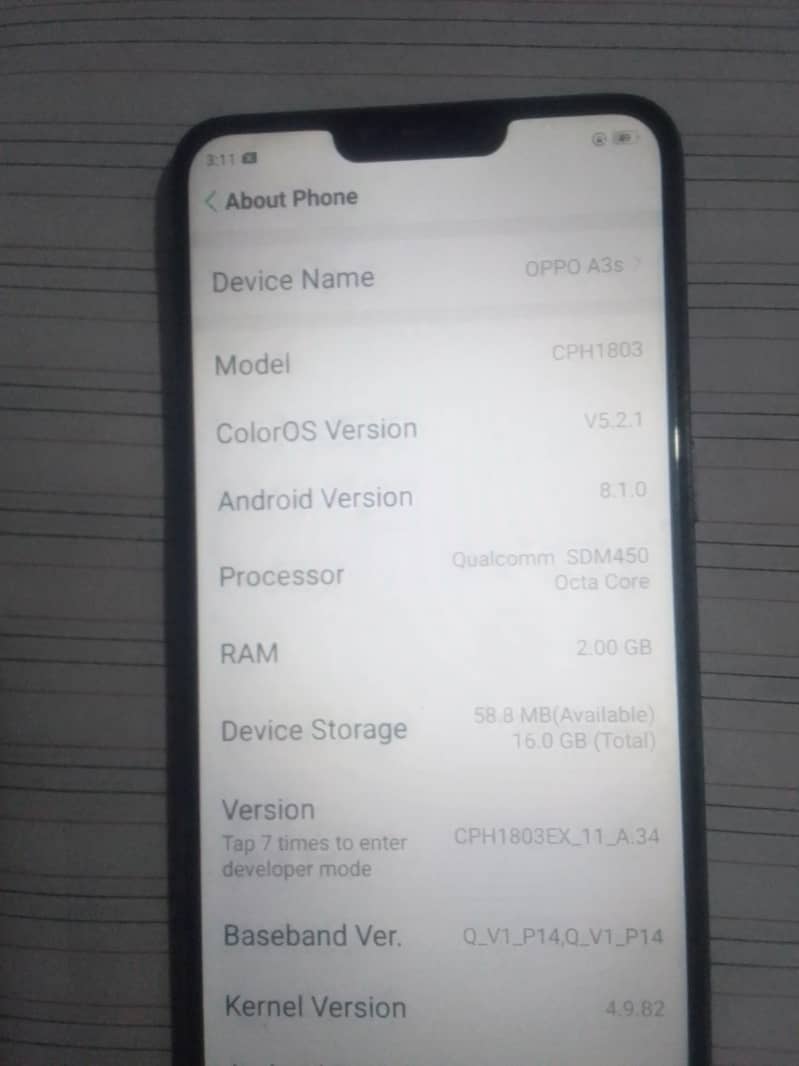OPPO A3s 0