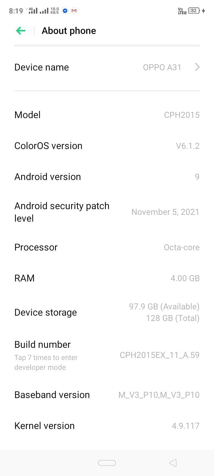 OPPO A31 0