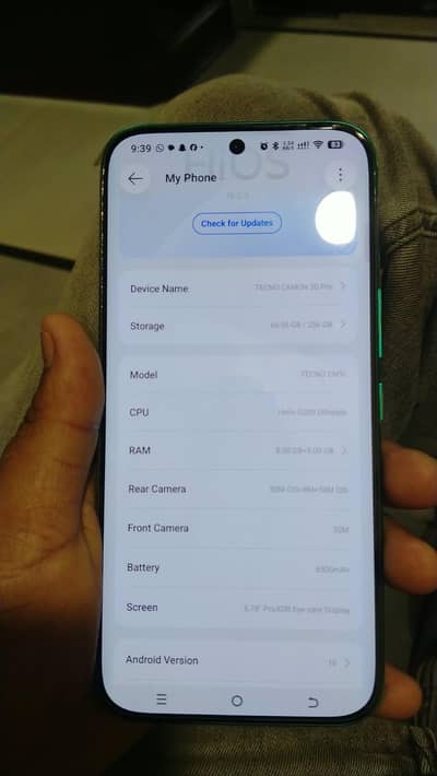 Tecno CAMON 50 Pro complete box he only 12 day use sara saman pavk he