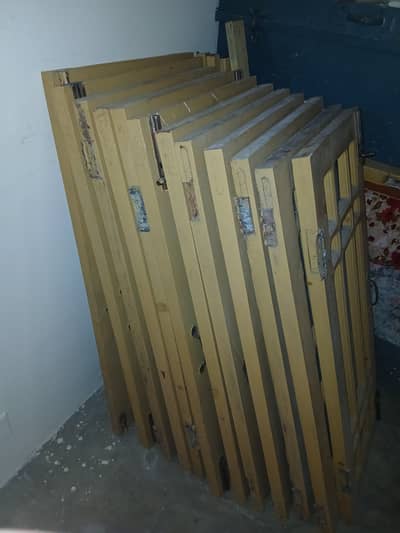 13 Wooden Glass Windows/Doors – Complete Set – Good Condition