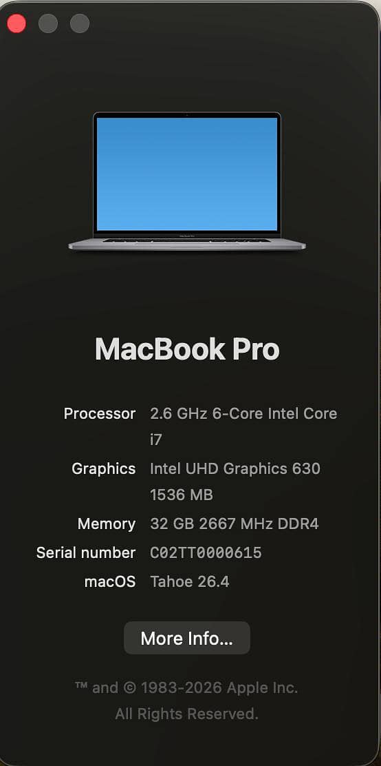 MacBook pro 2019 0