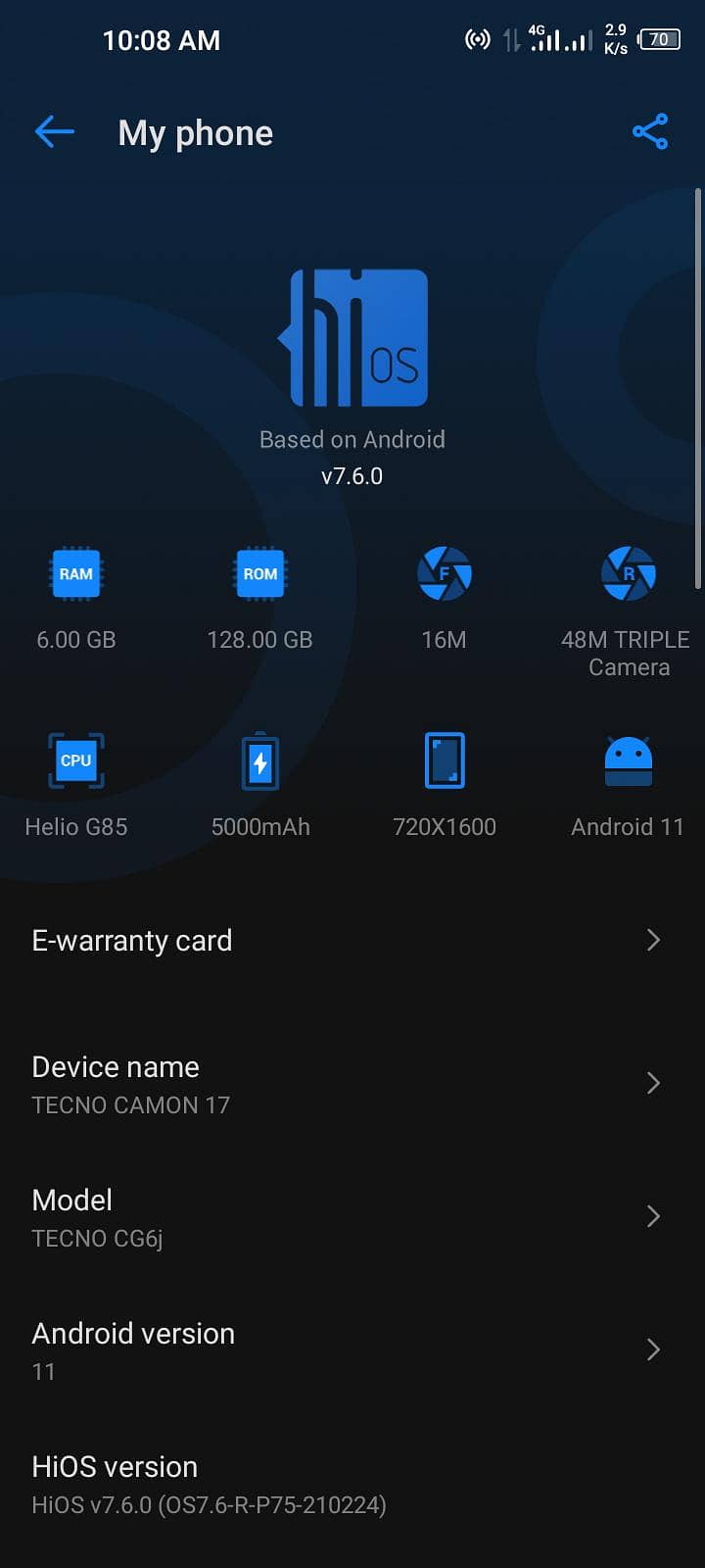 Tecno Camon 17 4