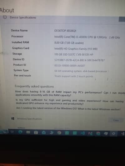 HP Touchscreen Laptop | Intel Core i5 4th Gen | 8GB RAM | 128GB SSD