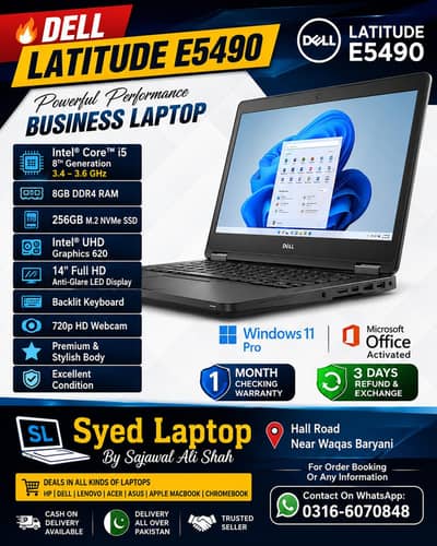 Dell Latitude 5490 / Ci5-8th Gen / 8GB / 256GB SSD / Like New 10/10