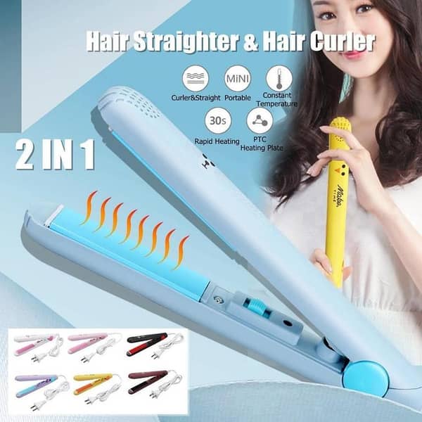 Mini Hair Straightner Flat Iron Ceramic Hair Straightener Dry and Wet Thermostatic Electric Curling Iron