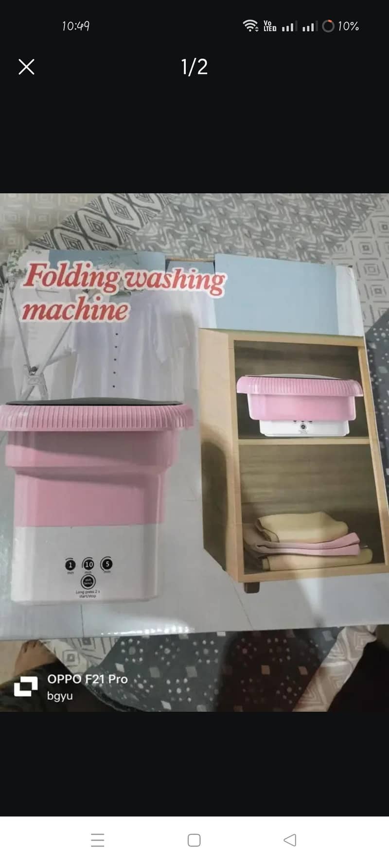 Folding washing machine 1