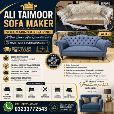 sofa repair/ fabric change/ Seat repairing/sofa for sale/sofa poshish