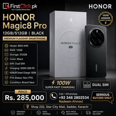 HONOR Magic8 Pro 12GB 512GB Black | Dual SIM | 100W Charging