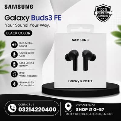 Samsung Galaxy Buds 3 FE Box pack Black color.