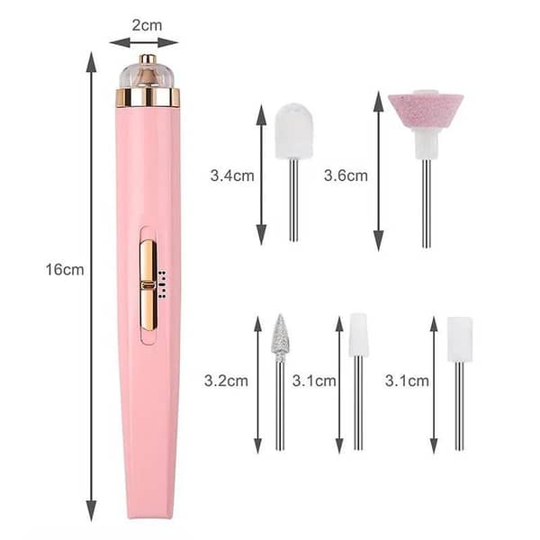 Rechargeable Flawless Salon Nail Pro Electric Nail Drill Bits File Tool Set Machine Grinding Acrylic Art Manicure Pen Shape for Manicure Pedicure Cuticle Clean Gel Remover Nail Art Milling Cutters Manicure Tools Pedicure Kit