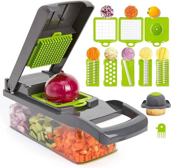 Multifunctional Vegetable Cutter Nicer Dicer Plus Salad Vegetable & Fruit Cutter - 12 in 1 Nicer Dicer Chooper Vegetable Cutter