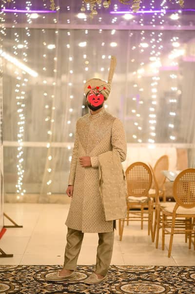 “Groom Wedding Sherwani / Barat Suit – 2 Times Used – Excellent Condi