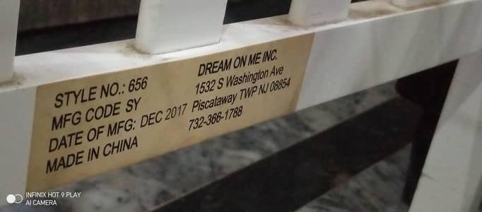 Dream On Me Baby Cot / Mini Bed – Good Condition