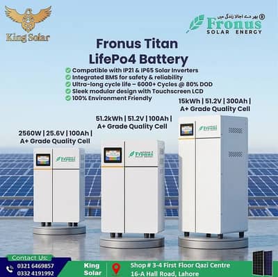 Fronus SOLAX & Titan LiFePO4 Lithium Batteries – 5kWh 15kWh