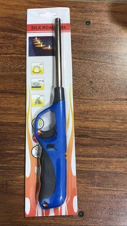 Flame Lighter for Gas Stove Kitchen Lighter BBQ Lighter Electronic Gas Refillable Stove Candle Camping Picnic Lighter