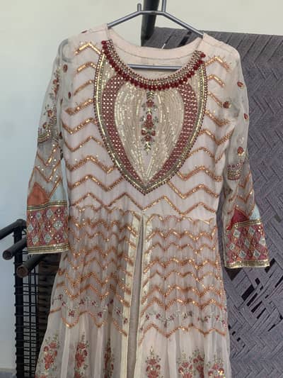 Off white Maxi with Embroidry duppata and Shalwar
