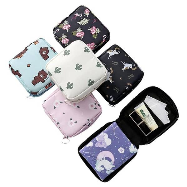 Portable Sanitary Pads Bag Large Capacity ravel Cosmetic Napkin Storage Pouch