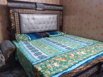 Chocolate brown color bed without site tables 2years usedbed