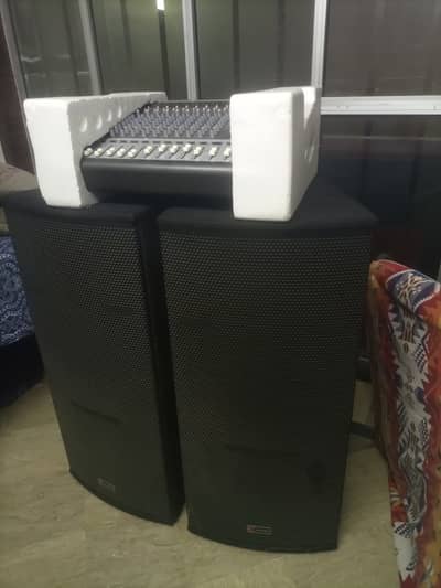 K-Audio PMR1260 Mixer + 2x KA215-3 Speakers | Complete Sound System